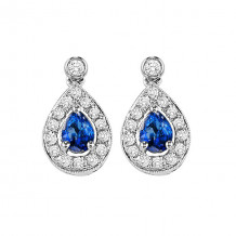 Gems One 14Kt White Gold Diamond (1/6Ctw) & Sapphire (1/4 Ctw) Earring - FE4015-4WCS