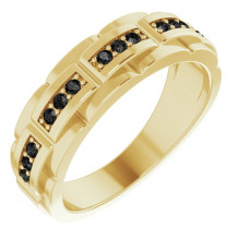 14K Yellow 1/4 CTW Black Diamond Pattern Ring - 9860602P