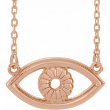 14K Rose Evil Eye 18 Necklace - 86833607P