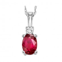 Gems One 14Kt White Gold Diamond (1/20Ctw) & Ruby (5/8 Ctw) Pendant - NP706-4WCR