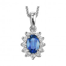 Gems One 14Kt White Gold Diamond (1/5Ctw) & Sapphire (3/8 Ctw) Pendant - FP4062-4WCS