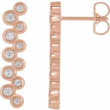 14K Rose 1/3 CTW Diamond Bezel-Set Bar Earrings - 86934602P