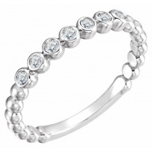 14K White 1/8 CTW Diamond Stackable Ring - 7181360004P
