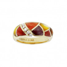 Kabana 14k Yellow Gold Mother of Pearl Inlay Ring