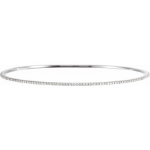 14K White 1 CTW Diamond Stackable Bangle 8 Bracelet - 6733760003P