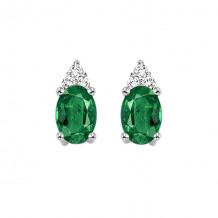 Gems One 10Kt White Gold Diamond (1/20Ctw) & Emerald (5/8 Ctw) Earring - FE4023-1WDE
