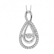 Gems One 10KT White Gold & Diamond Rhythm Of Love Neckwear Pendant   - 1/10 ctw - ROL1082-1WC