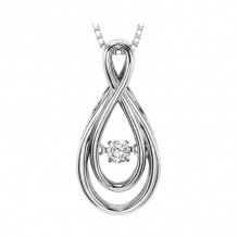 Gems One Silver (SLV 995) Diamond Rhythm Of Love Neckwear Pendant   - 1/8 ctw - ROL1037-SSW