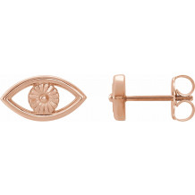 14K Rose Evil Eye Earrings - 86885602P