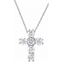 14K White 1/3 CTW Diamond Cross 18 Necklace - R4230960022P