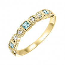 Gems One 14Kt Yellow Gold Diamond (1/12Ctw) & Blue Topaz (1/6 Ctw) Ring - FR1230-4YD