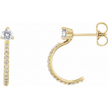 14K Yellow 1/3 CTW Diamond Hoop Earrings - 86686621P