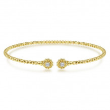 Gabriel & Co. 14k Yellow Gold Bujukan Diamond Bangle Bracelet - BG4257-65Y45JJ