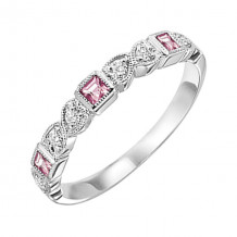 Gems One 14Kt White Gold Diamond (1/12Ctw) & Pink Tourmaline (1/6 Ctw) Ring - FR1229-4WD