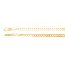 14K Yellow 3 mm Solid Curb 7 Chain - CH2639444P