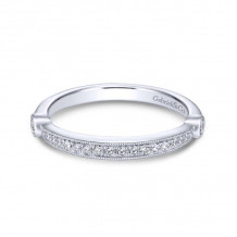 Gabriel & Co. 14k White Gold Contemporary Diamond Wedding Band - WB13888R4W44JJ