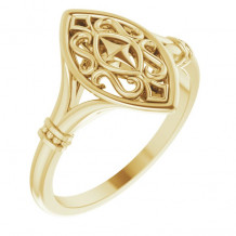 14K Yellow Vintage-Inspired Ring - 51968102P