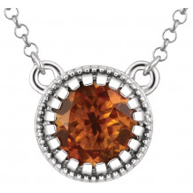 14K White Citrine November 18 Birthstone Necklace - 651611122P
