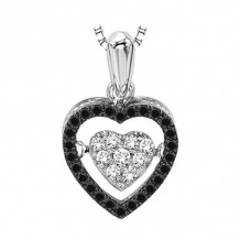 Gems One Silver (SLV 995) Diamond Rhythm Of Love Neckwear Pendant  - 1/5 ctw - ROL1057-SSWDBK