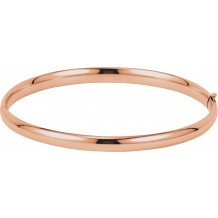 14K Rose 4.75 mm Hinged Bangle Bracelet - BRC181240493P