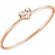 14K Rose .03 CTW Diamond Petite Heart Ring - 65192160000P