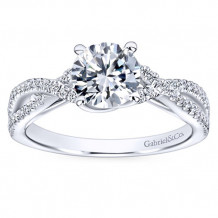 Gabriel & Co. 14k White Gold Contemporary Criss Cross Engagement Ring - ER7546W44JJ