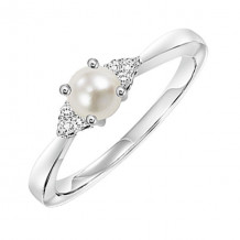 Gems One 10Kt White Gold Diamond (1/20Ctw) & Pearl (7/8 Ctw) Ring - FR4024-1WDP