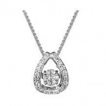 Gems One Silver (SLV 995) Diamond Rhythm Of Love Neckwear Pendant  - 1/4 ctw - ROL1117-SSD