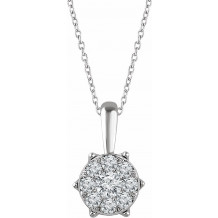 14K White 1/3 CTW Diamond 16-18 Necklace - 65265860000P