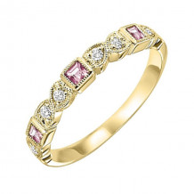 Gems One 14Kt Yellow Gold Diamond (1/10Ctw) & Syn Alexandrite (1/6 Ctw) Ring - FR1271-4YD