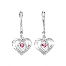 Gems One Silver Diamond (1/50 Ctw) & Createdpink Tourmaline (1/8 Ctw) Earring - ROL2165PT