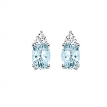 Gems One 10Kt White Gold Diamond (1/20Ctw) & Aquamarine (5/8 Ctw) Earring - FE4021-1WDA