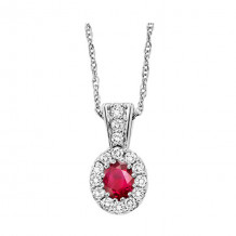 Gems One 14Kt White Gold Diamond (1/8Ctw) & Ruby (1/6 Ctw) Pendant - RPT2002P-4WCR