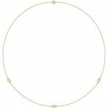 14K Yellow 1/4 CTW Diamond 3-Station 18 Necklace - 6857760007P