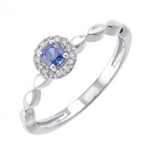 Gems One 10Kt White Gold Diamond (1/12Ctw) & Sapphire (1/5 Ctw) Ring - RG87016-1WDS