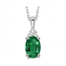 Gems One 10Kt White Gold Diamond (1/50Ctw) & Emerald (1/2 Ctw) Pendant - FP4023-1WDE