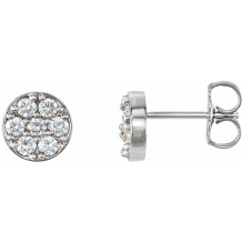14K White 3/8 CTW Diamond Cluster Earrings - 862896000P