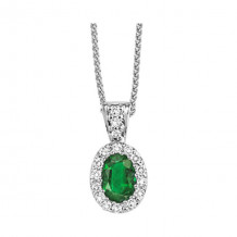 Gems One 14Kt White Gold Diamond (1/10Ctw) & Emerald (3/8 Ctw) Pendant - HDP438-4WCE