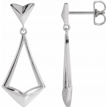 14K White Geometric Dangle Earrings with Backs - 86923600P