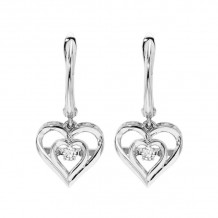 Gems One Silver (SLV 995) & Diamonds Stunning Fashion Earrings - 1/10 ctw - ROL2045-SSD