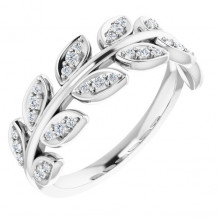 14K White 1/4 CTW Diamond Leaf Ring - 123035600P