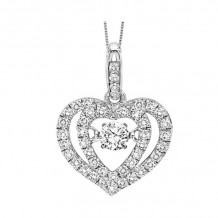 Gems One 10KT White Gold & Diamond Rhythm Of Love Neckwear Pendant   - 1/3 ctw - ROL1036-1WC