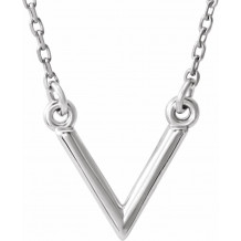 14K White V 16.5 Necklace - 863211001P