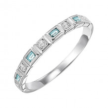 Gems One 10Kt White Gold Diamond (1/12Ctw) & Aquamarine (1/8 Ctw) Ring - FR1260-1WD