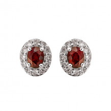 Gems One 10Kt White Gold Diamond (1/6Ctw) & Ruby (3/8 Ctw) Earring - ER31974-1WDR