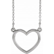 14K White 13.8x13 mm Heart 16 Necklace - 85874104P