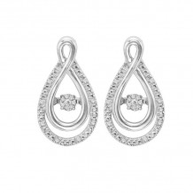 Gems One Silver (SLV 995) Diamond Rhythm Of Love Fashion Earrings  - 1/10 ctw - ROL2030-SSWD