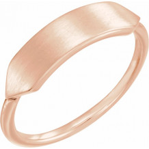 14K Rose 19.7x5 mm Geometric Signet Ring - 51718103P