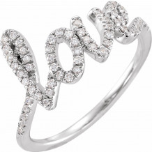 14K White 1/4 CTW Diamond Love Ring - 653604601P