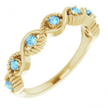 14K Yellow Aquamarine Stackable Ring - 720466024P